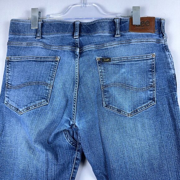 Lee Straight Fit Tapered Leg Jeans Mens Size 36X30 Extreme Motion 2015042 Blue - Picture 4 of 12